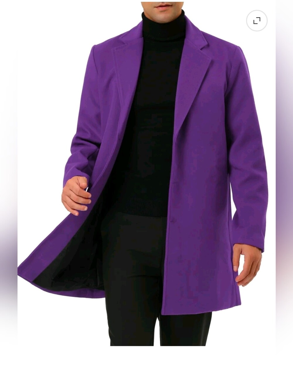 Lavs Amadeus Men's Winter Long Slim Fit Single Breasted Stylish Trench Coat